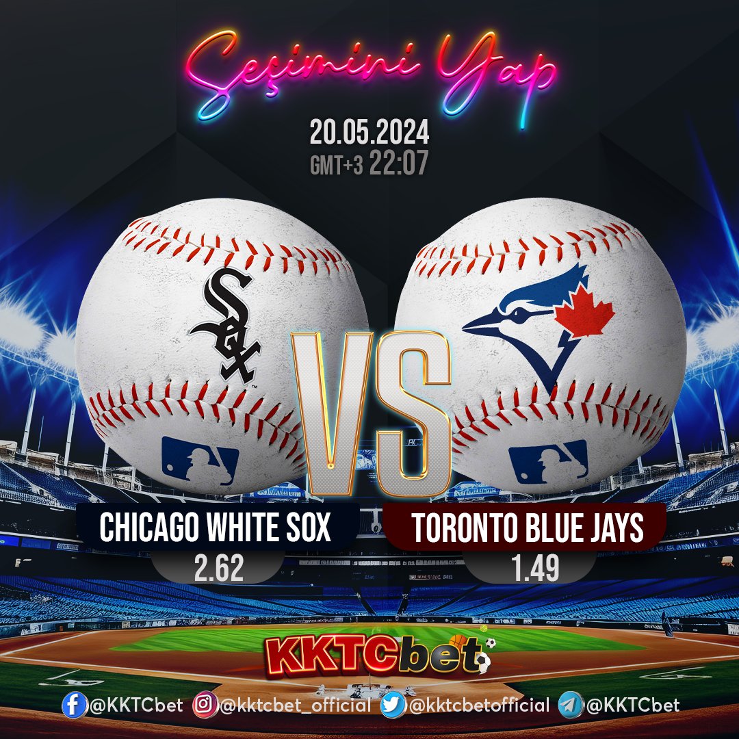 Seçimini Yap! Chicago White Sox - Toronto Blue Jays - Favorin Kim? #matchday #kazan #favorite #win #match #followus #baseball #baseballcap #baseballlife #baseballgame #baseballplayer #baseballseason #baseballislife #mlbbhighlights #MLB