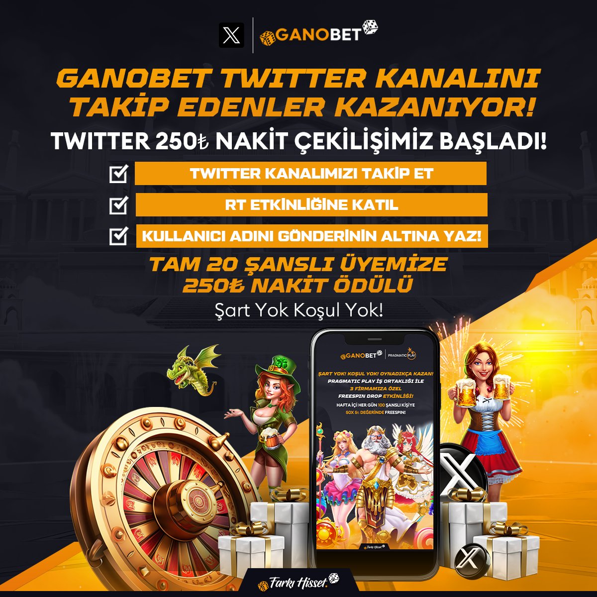 GANOBET TWİTTER 250₺ NAKİT ÇEKİLİŞİ

Yapman gerekenler;
✅RT Yap
✅3 Arkadaşını etiketle
✅Kullanıcı adını gönderinin altına yaz

Etkinliğe katılan 20 üyemize şartsız koşulsuz 250₺ nakit hediye!

-Etkinliğimiz 26 Mayıs 23:59'a kadar geçerlidir.