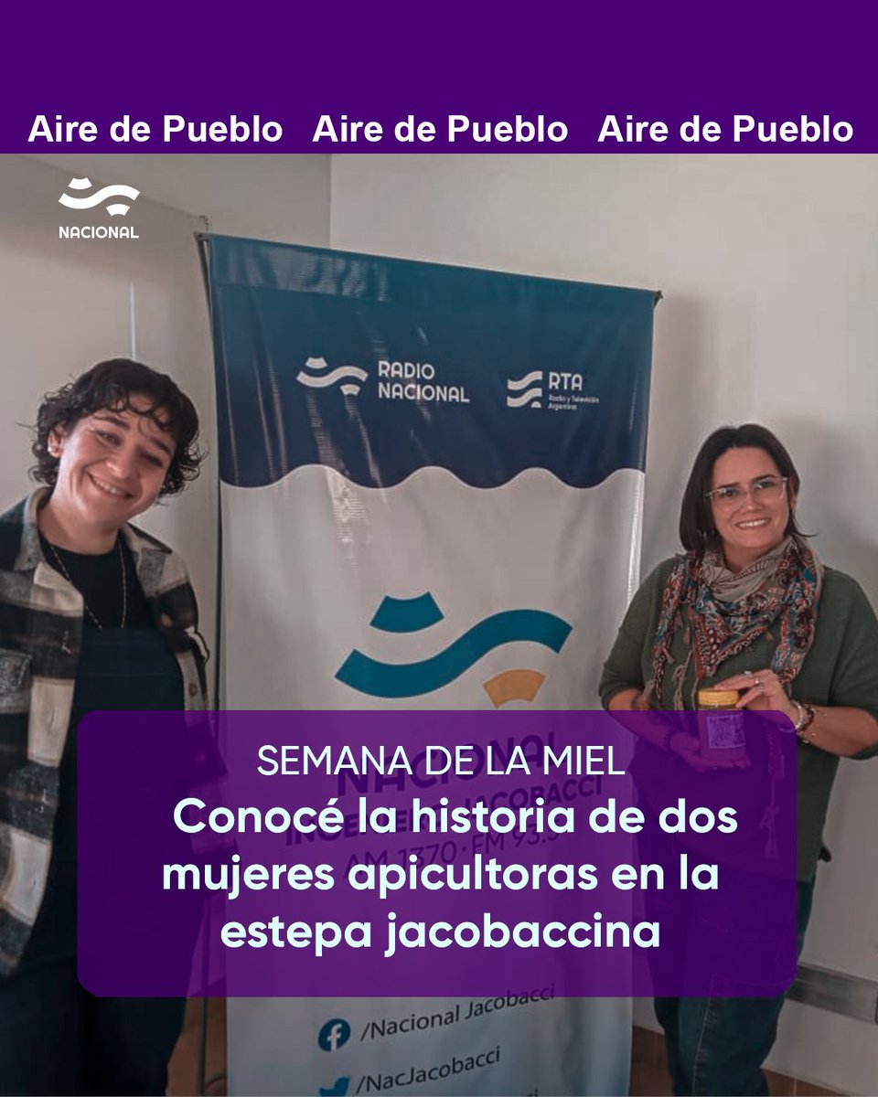 NacJacobacci's tweet image. Gimena Paredes y Yamile Mohana son dos apicultoras jacobaccinas que iniciaron sus caminos en la producción de miel en temporalidades y formas diferentes pero comparten el mismo amor por las abejas y la actividad.
admin.radionacional.com.ar/conoce-la-hist…