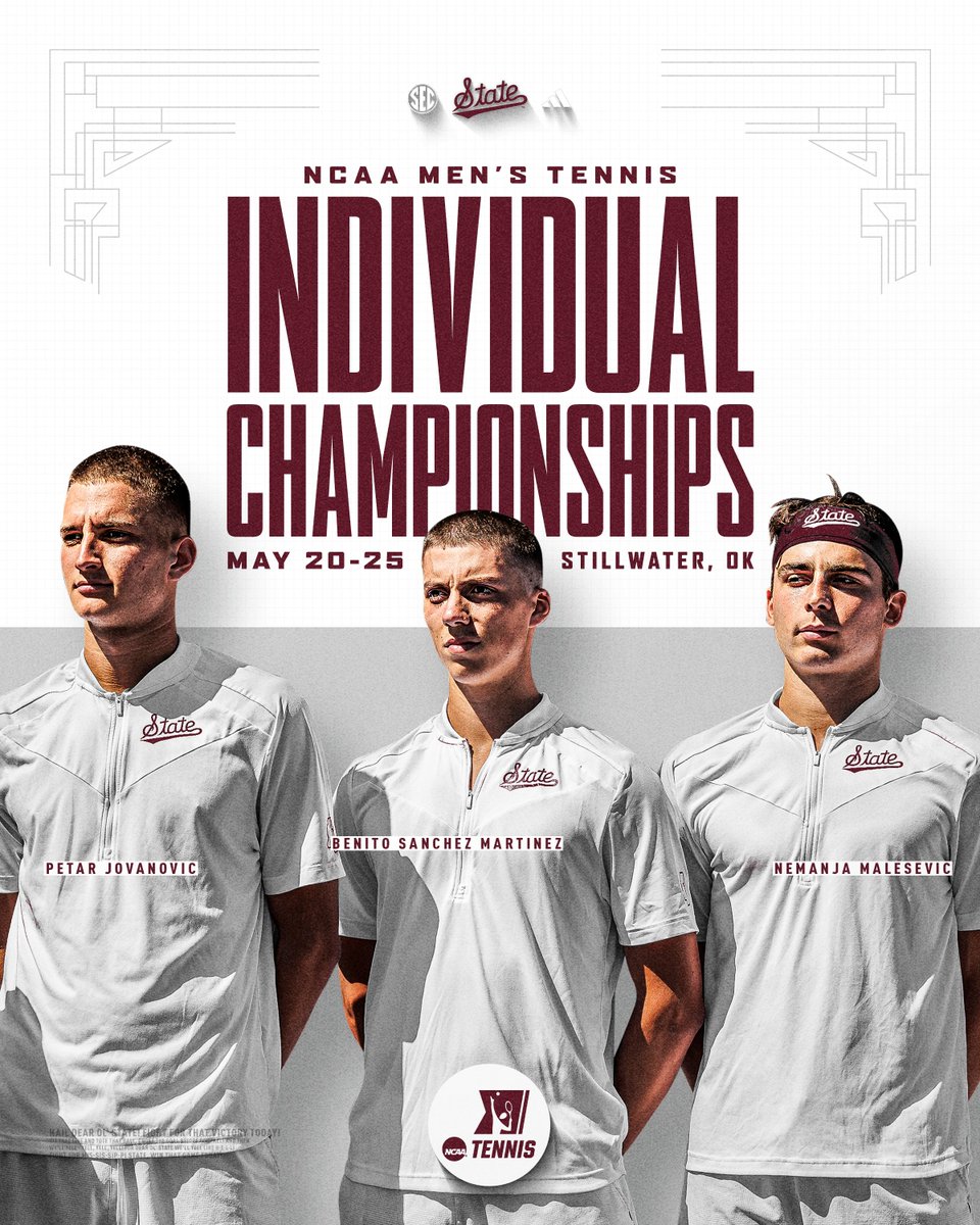 NCAA Individual Championships Singles First Round #48 Petar Jovanovic vs. #67 Quinn Vandecasteele (Oregon) 9 a.m. #47 Nemanja Malesevic vs. #4 Antoine Cornut-Chauvinc (Florida State) 1 p.m. 📺: hailst.at/3UQYgL7 (ESPN+)