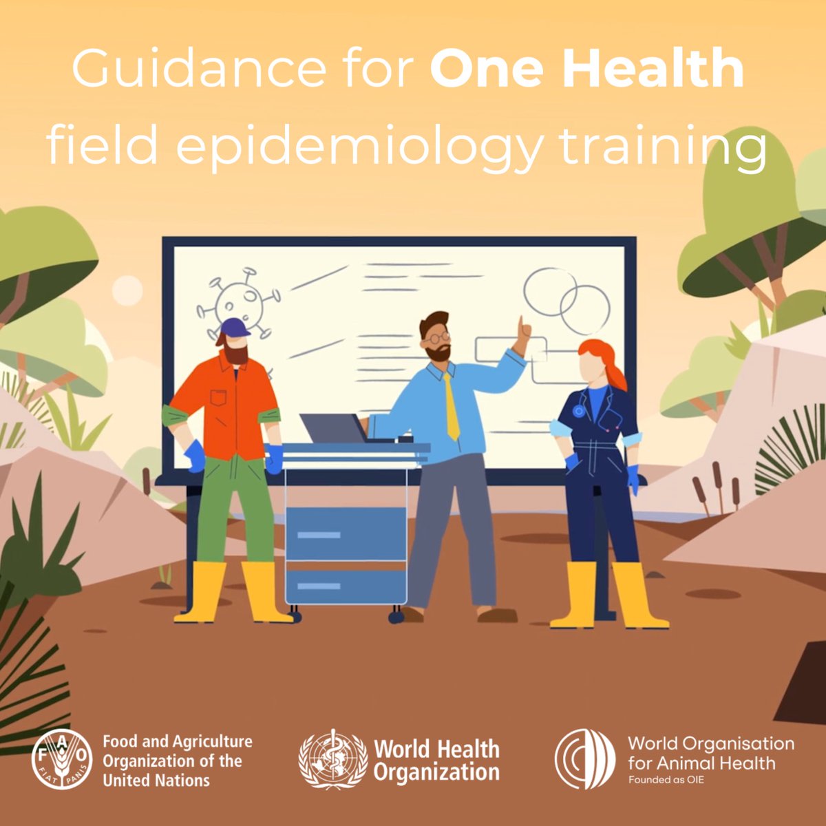 To better fight infectious diseases across the human-animal-environment interface, we've developed the first-ever global guidance needed for field epidemiologists to implement the One Health approach with <a href="/FAOLivestock/">FAO Livestock</a> &amp; <a href="/WHO/">World Health Organization (WHO)</a>. 
👉 woah.org/en/new-guidanc…