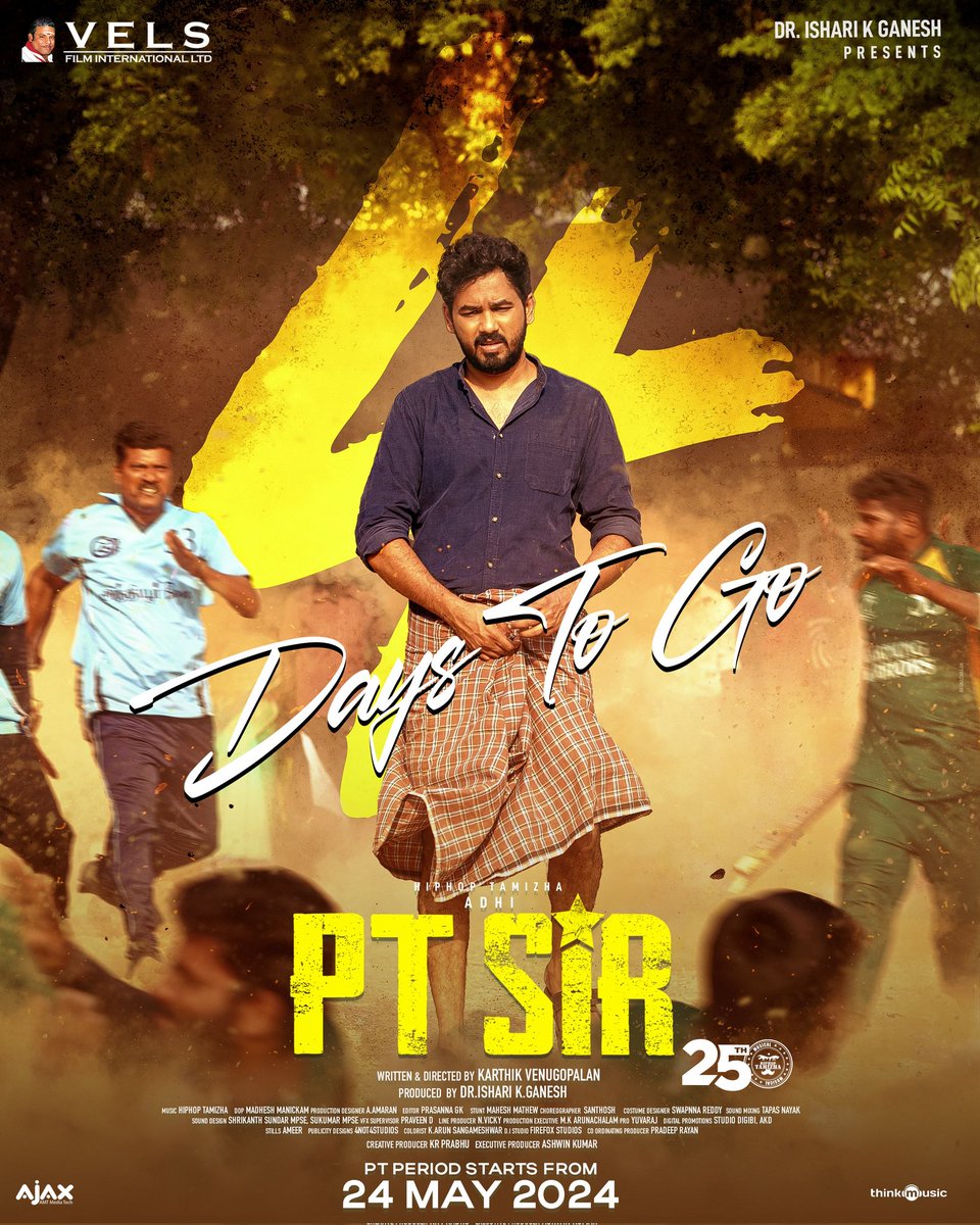 Hip-hop Adhi upcoming movie #PTSir will have a grand solo theatrical release on May 24th in TN..