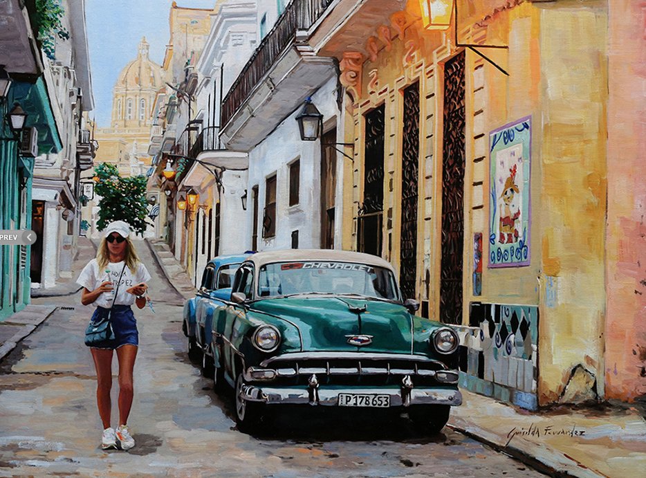 Griselda Ferrandez - Paseo por la tarde en La Habana. #Spanish #painter