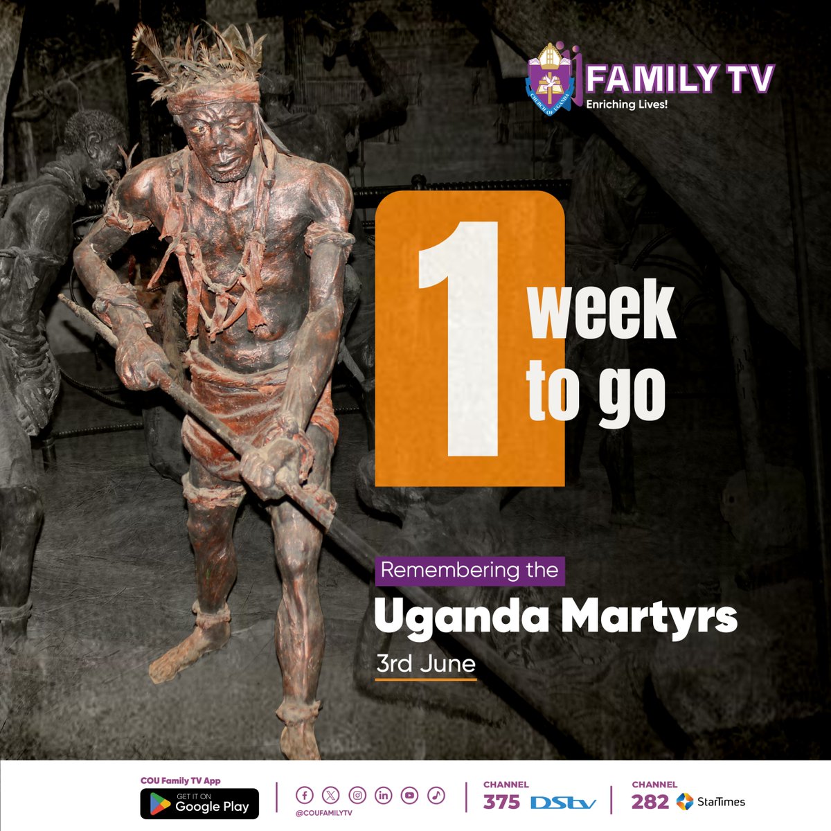 One week until we pay tribute to the Uganda Martyrs.
@coumartyrs2023 @ChurchofUganda_ @Online_COU
#UgandaMartyrsDay #AnglicanMartyrsDay #MartyrsDay2024 #MartyrdomMemorial #enrichinglives