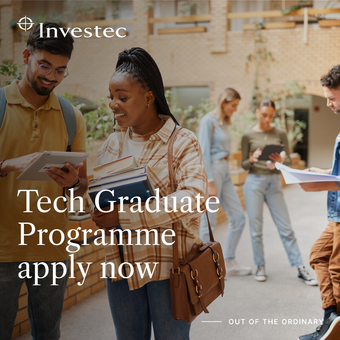 Join our 2025 Tech Graduate Programme and kick-start your career in the dynamic world of finance and technology. Application and criteria here: link.investec.com/okp288