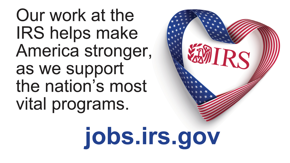 The #IRS mission is to serve America’s taxpayers. To join us, find a career opportunity with us, visit ow.ly/N3W450R6Bz1 #IRSjobs