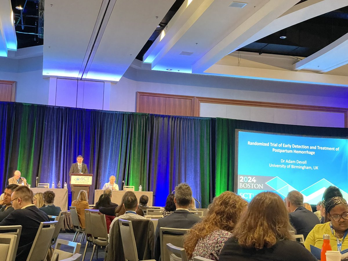 #SCT2024 Congratulations! 🎉🎊🎈 Trial of the Year Award goes to Dr. Adam Devall @unibirmingham’s trial “Randomized Trial of Early Detection & Treatment of Postpartum Hemorrhage” 📌 doi.org/10.1056/nejmoa…