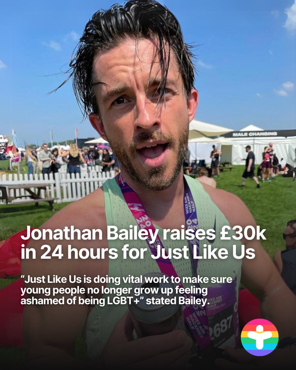 🌟 We're thrilled to announce that our amazing patron Jonathan Bailey has raised an incredible £30,000 for Just Like Us in just 24 hours!🏅💪

Speaking of Just Like Us, Bailey said "I've met some of their young ambassadors who go into schools, talking about their personal