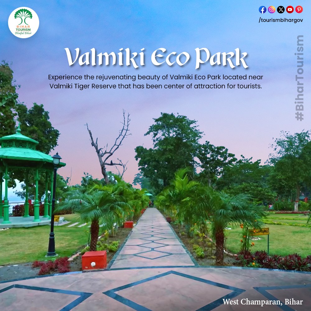 Discover the rejuvenating beauty of Valmiki Eco Park near Valmiki Tiger Reserve, a popular tourist attraction in West Champaran. Witness nature's tranquility and greenery, all in Bihar. . . #Bihar #dekhoapnadesh #bihartourism #BlissfulBihar #explorebihar #incredibleindia