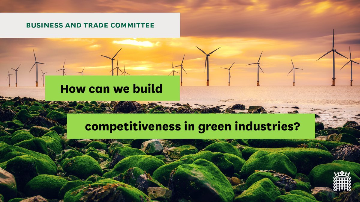 Tomorrow, 10am 🕙 We'll discuss industrial policy for the net zero transition with experts and representatives of businesses producing essential green technologies. Watch live: committees.parliament.uk/event/21569/fo…
