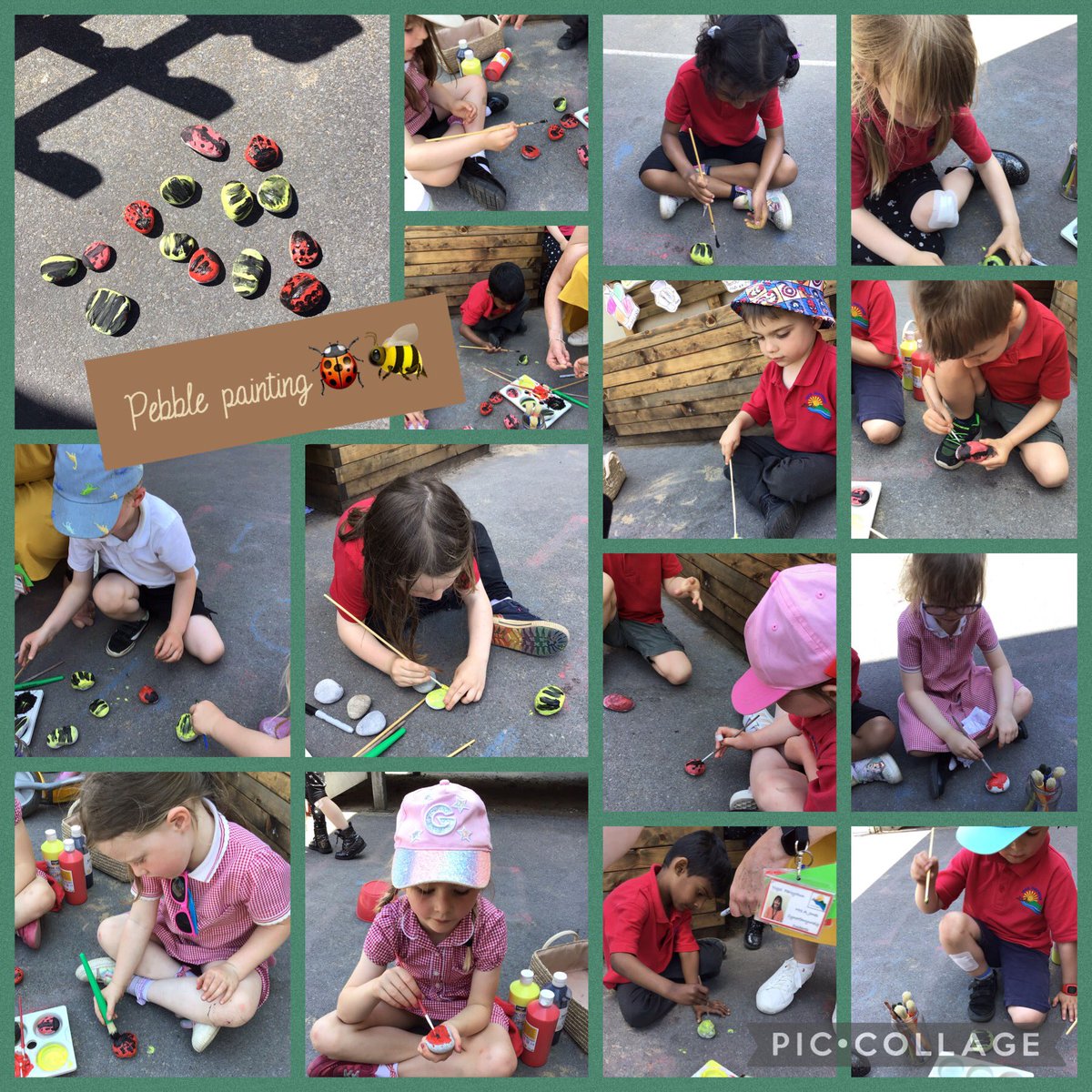 Some fantastic pebble painting this afternoon! We have really enjoyed discussing mini beasts recently. These are going to look fantastic dotted around our school garden! 🐝🐞 #celfyddydauParc