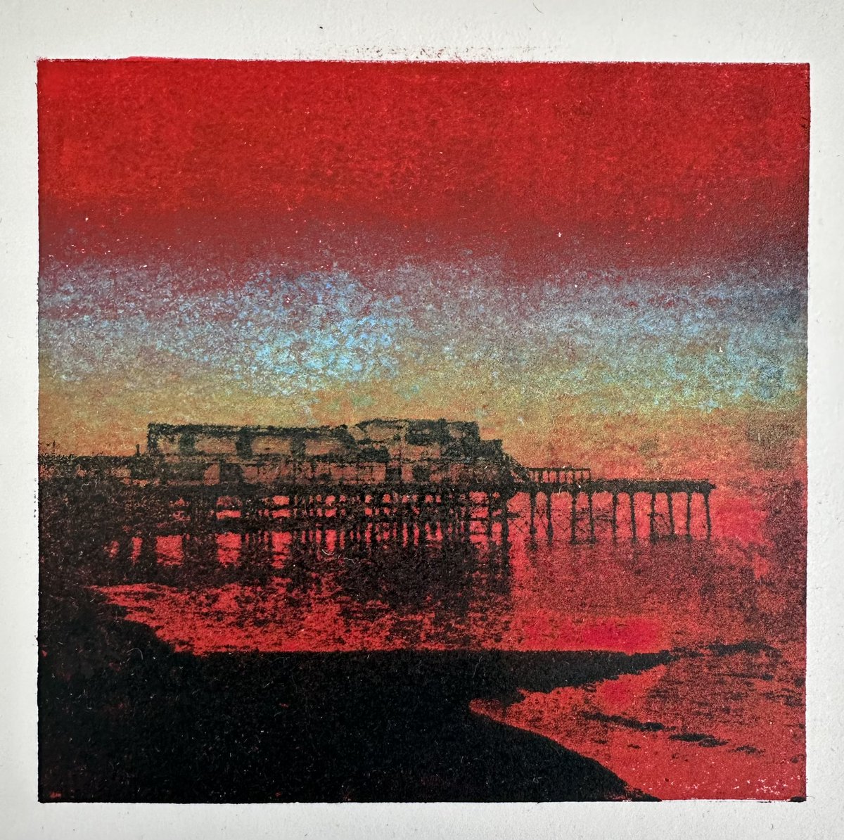 My entry this year for the @SBPrintmakers Miniprint Exhibition is ‘A Small Voice’ #miniprint #southbankprintmakers #aberystwyth