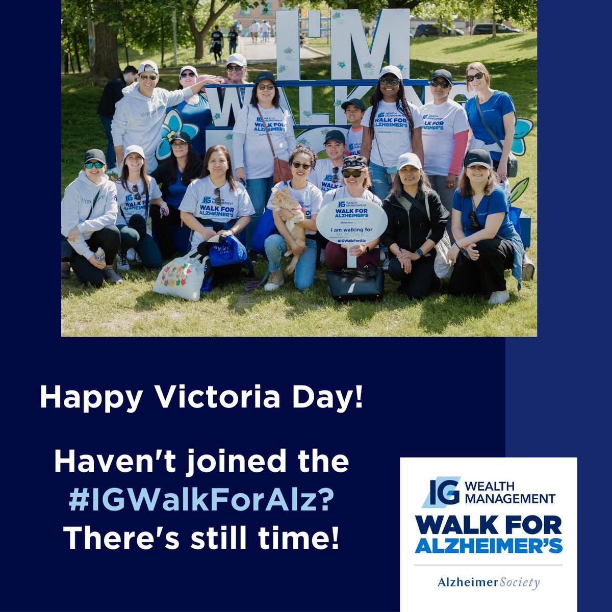 Happy #VictoriaDay! Haven't joined the #IGWalkForAlz? There's still time! Happening May 25th at Memorial Park in Bracebridge, and May 26th at River Mill Park in Huntsville, or join virtually on your own time.⁠ 

Register and donate now: bit.ly/4a8YSBP