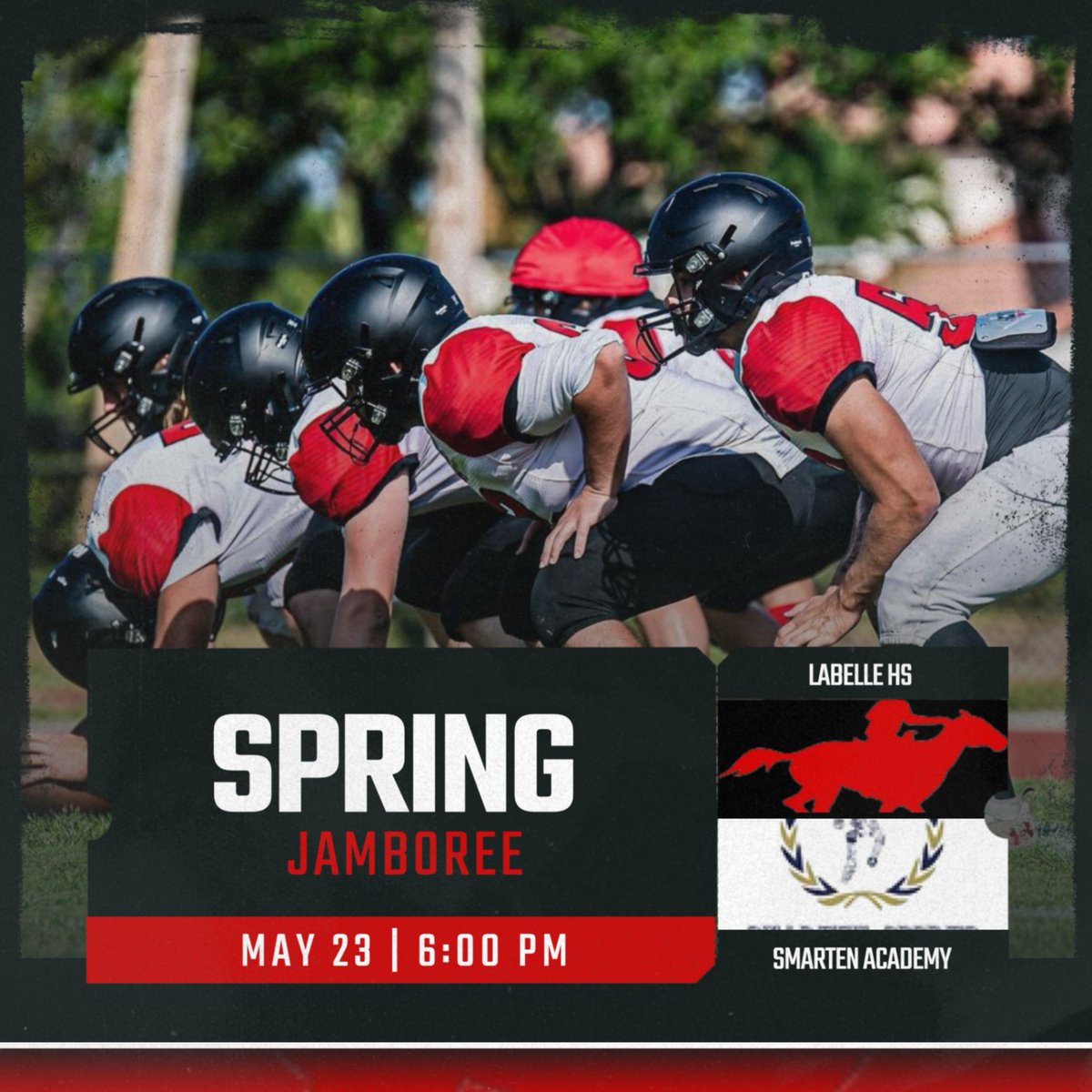 Come out this Thursday for Cooper City High School's Spring Jamboree. The Cowboys will be taking on Labelle High School and SmartEn Academy, 6pm kickoff. Go Cowboys! @Principal_CCHS @CooperCityHigh