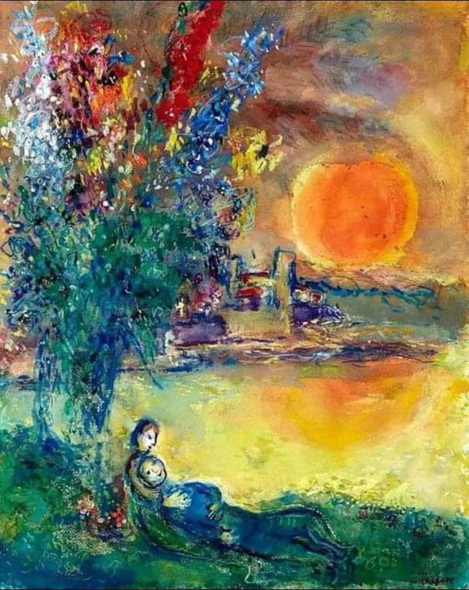 🎨©️ Marc Chagall. Red Moon at Cap d'Antibes. 1969.