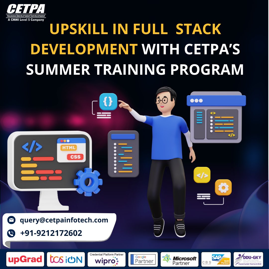 cetpainfo's tweet photo. Unlock the Power of Full Stack Development!
Join CETPA's SUMMER TRAINING PROGRAM today!!
Apply now: https://t.co/oUebv8ICXh
#cetpainfotech #summertraining #summertrainingprogram #FullStackDevelopment #WebDevelopment #Coding #Programming #SoftwareEngineering #TechSkills https://t.co/pZbZUJFYTe