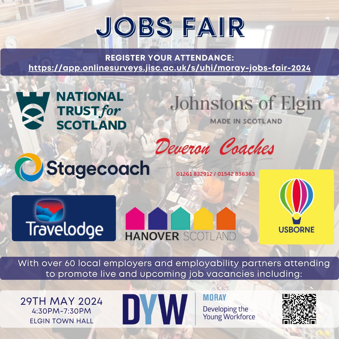 ✨With Morays biggest Jobs Fair is fast approaching!✨ Here are some more of the employers attending👆 🤩This event is open to all ages🤩 To resister for this event please visit👇 app.onlinesurveys.jisc.ac.uk/s/uhi/moray-jo…