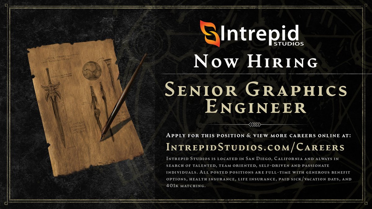 🖥️ We are looking for someone who can help improve the quality of our rendering systems and the performance of our graphics architecture! 
intrepidstudios.com/careers 

👋 If you know someone with this specific skill set, please send them our way!