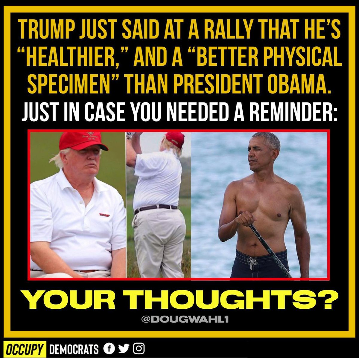 The delusional moron also said he weighs 215 lbs. It's crazy to say this & even crazier to believe this. Donald says it & the #MagaCult believes it. This is the guy they worship, #vonshitzinpantz. 😂😂