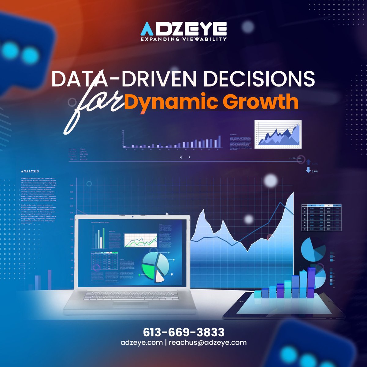 Make informed decisions with Adz Eye's comprehensive analytics services.

We provide actionable insights that help you understand your audience better and optimize your marketing strategies for dynamic growth.

#AdzEye #DataDriven #Analytics #DynamicGrowth