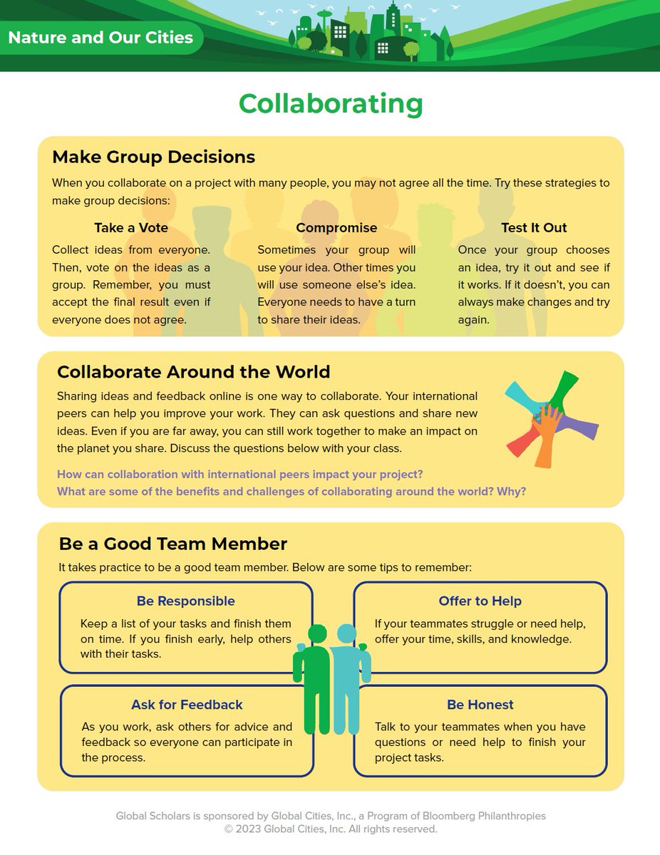 Why can’t we all just get along? These tips help Global Scholars students aged 10-13 collaborate with students in their own classrooms and in cities around world. #globalcompetency #GlobalScholarsTakeAction