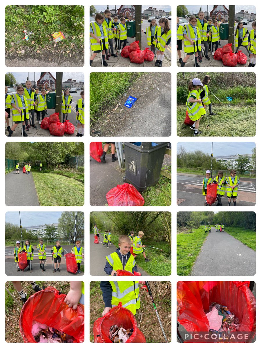 MrsWrightRSDP's tweet photo. A litter pick around the local community. Well done Eco team 😊 @RhiwSyrDafydd @Keep_Wales_Tidy 
We collected 5 bags of rubbish in the Oakdale area. Thanks to @BlackwoodLib  for lending us the kits. https://t.co/GIErf2wVff
