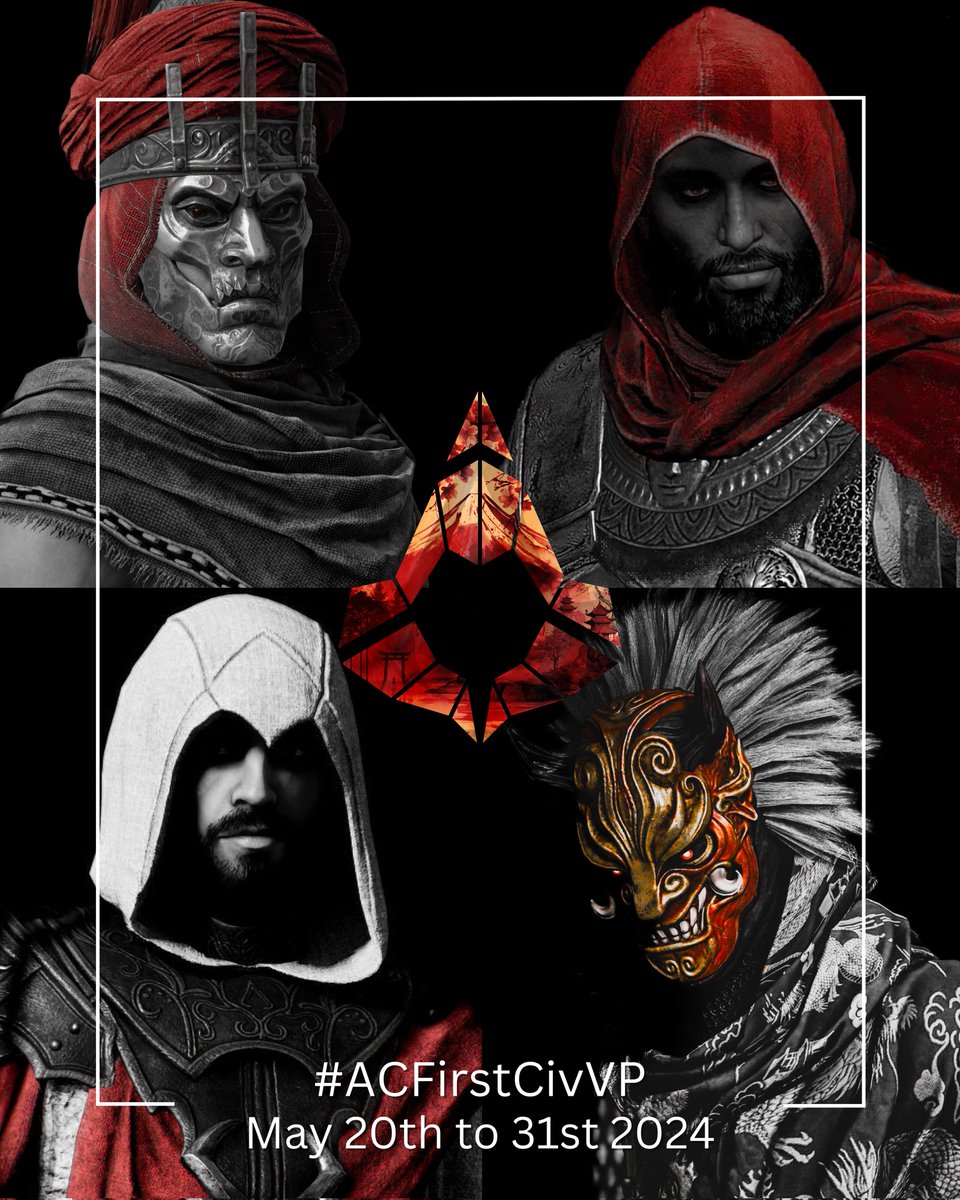 Greetings, Assassins ⚔️ It's time for a special VP theme: From Red to Shadows 📸⛩️ Celebrate the official reveal of AC Shadows and share your shots inspired by the game using #ACFirstCivVP, from May 20th to 31st, for a chance to be featured in an upcoming article! 📃🖋️