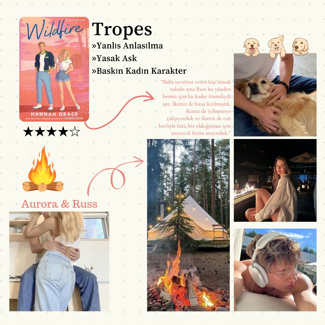 Wildfire ⛺ || #KitapYorumu

★★★★☆/5

Kitap Yorumu:
Aurora ve Russ'un tek gecelik ilişkilerinin ardından bir yanlış anlaşılmayla yolları ayrılıyor ve yazın ikisininde aynı yaz kampında çalışmaya başlamasıyla tekrar kesişiyor. Aşkın yasak olduğu bir yaz kampında...