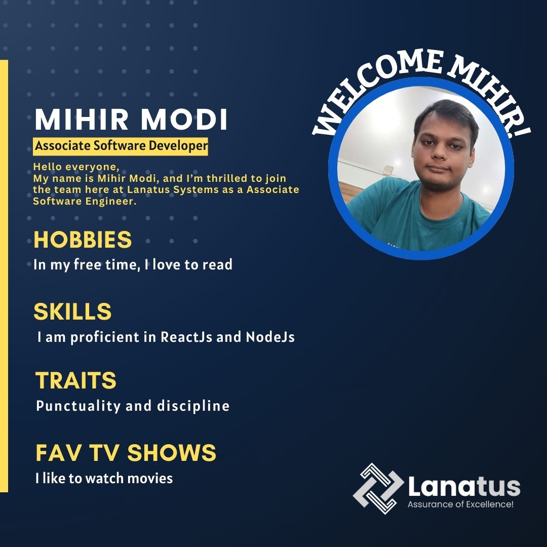 LanatusSystems's tweet photo. Congratulations on being part of the team! The whole company welcomes you, and we look forward to a successful journey with you! Welcome aboard!

Welcome Mihir Modi

#welcometotheteam #welcomeonboard #welcomeaboard #welcomepost #growingteam #growingtogether #postoftheday #post https://t.co/jjQM8Dzr0H
