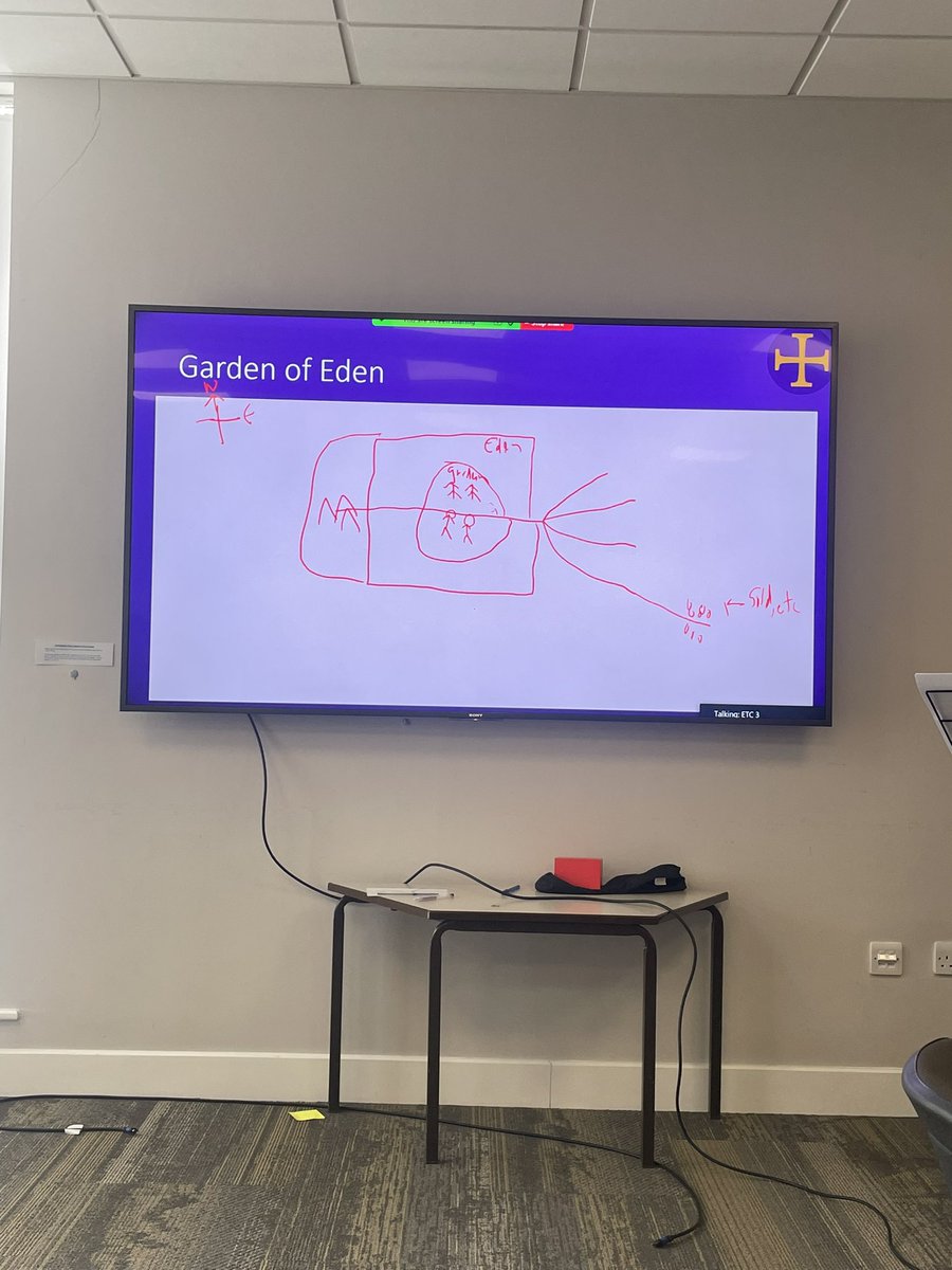 currin_hannah's tweet image. Another seminar @EmmanuelTheoCol  and another way of looking at the Garden of Eden in Genesis 2… artist, @gprutter medium, pixels. 🧑‍🎨🖌️