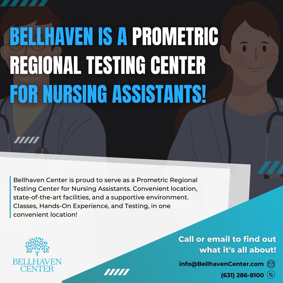 bellhavencenter's tweet image. Seeking certification as a nursing assistant?

Bellhaven Center is your trusted Prometric Regional Testing Center offering state-of-the-art facilities and unwavering support to help you ace your exams!👩‍⚕️📚✍️

#PrometricTesting #NursingAssistant #Certification #NursingCareer