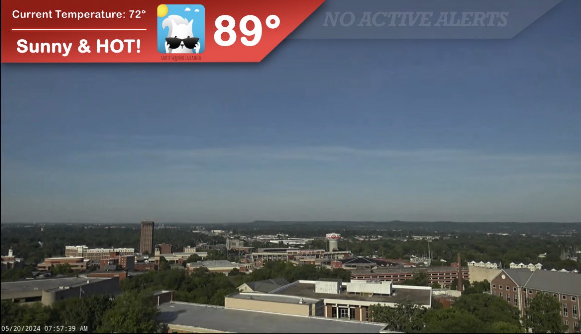 Things get toasty here in Bowling Green as summery temperatures arrive for the first time this season! It’s time to break out that sunscreen and sun hat, because light winds and little cloud cover will keep things hot on the #WKU campus to start off our week. ☀️