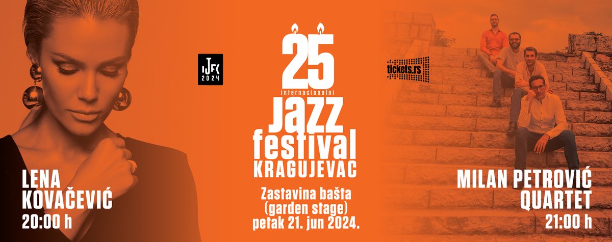 🎶 25. Internacionalni JazzFest Kragujevac

Internacionalni džez festival Kragujevac (IJFK), već 25 godina dovodimo u Srbiju džez muziku i predstavljamo je domaćoj publici!