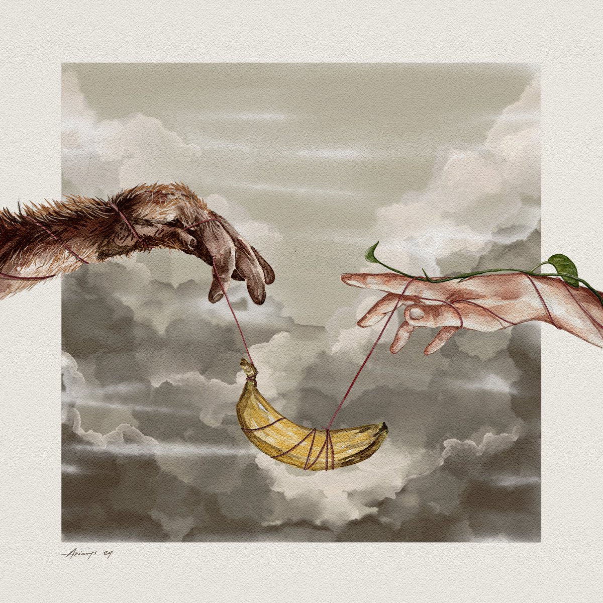 "Flying Baanna" Bercerita tentang pencarian titik terang atas jawaban yg menggantung di atas langit gelap. Tali itu saling mengikat dan terhubung satu sama lain, namun keputusan tdk pernah ditentukan. Tangan mana yg akan meraih dan tangan mana yg akan mengikhlaskan.
Ariants, 2024