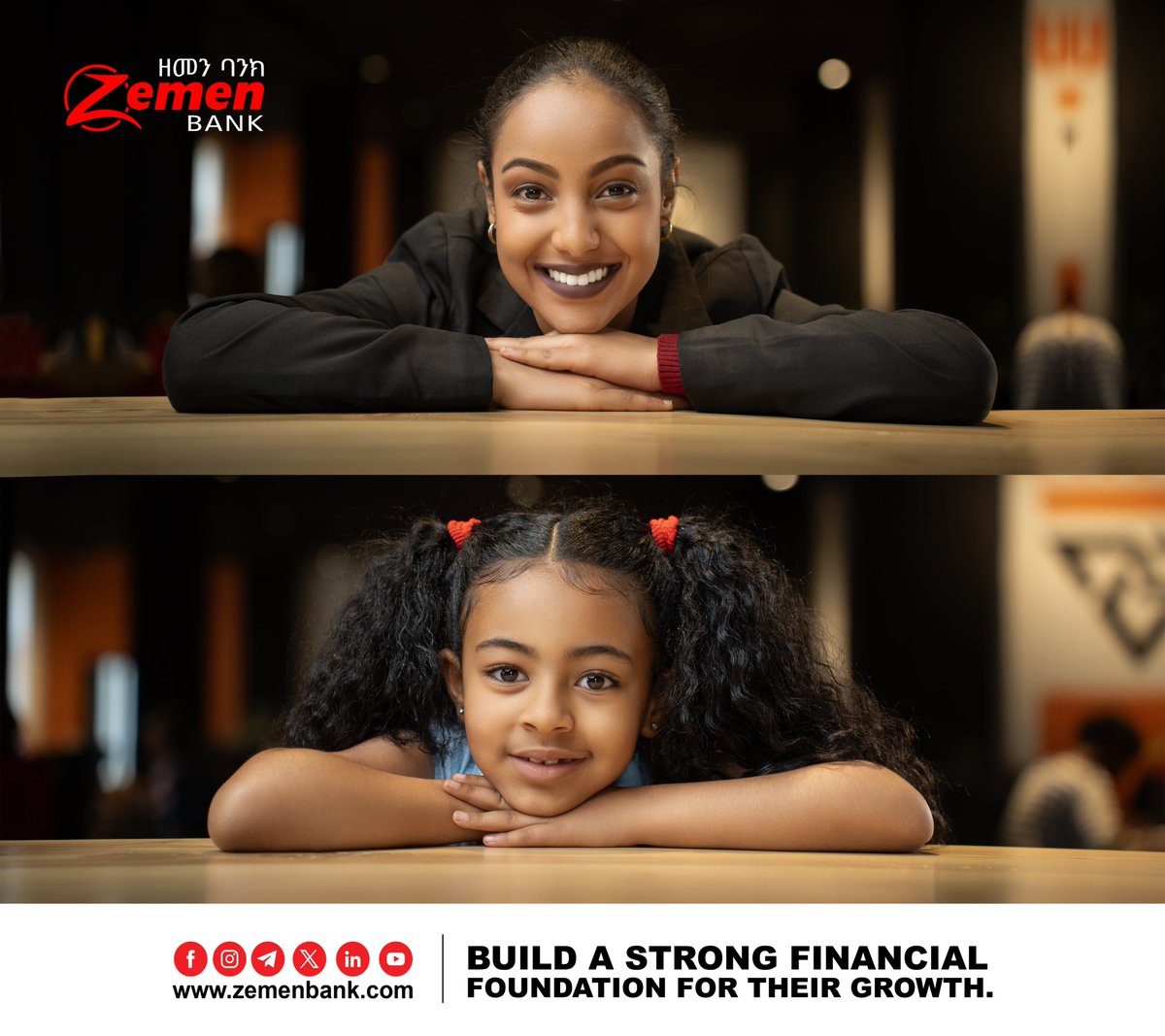 For your children's brighter future, help them build good financial habit using Zemen Bank’s Children Saving Account.
***
#ዘመንባንክ #Childrensaving #Childrenaccount #ZemenBank #customerservice