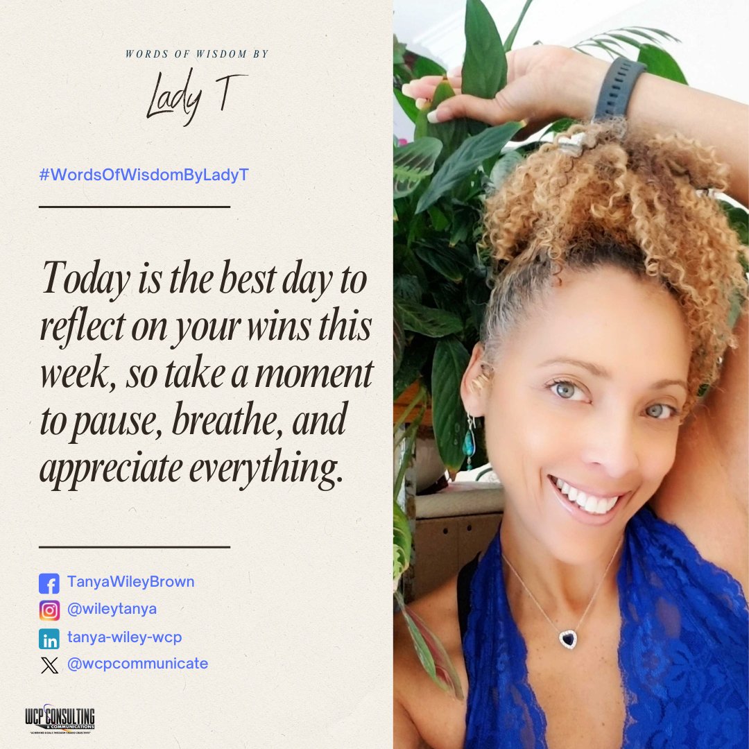 We're all in on the grind, but we should also be all in on celebrating small wins and appreciating life. Let's find solace in the tranquility of simple moments, cherishing each breath. 🌿 #SmallWins #Appreciate #WordsOfWisdomByLadyT