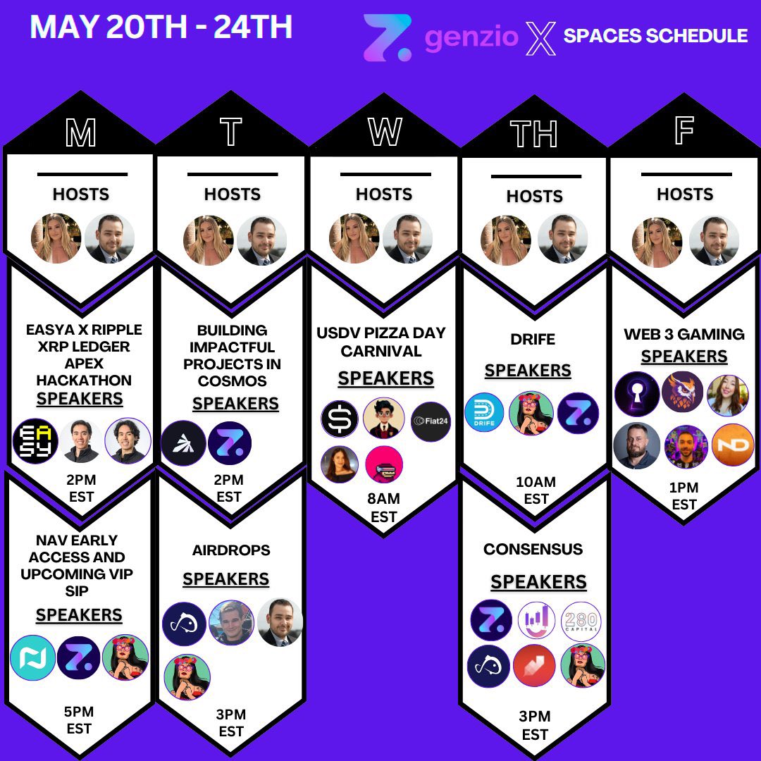 Join us this week for an exclusive lineup of Spaces featuring top-tier guest speakers from the world of web3! We’re here to talk 👇 🟣DePINS 🟣RWAS 🟣L1s 🟣Web3 Gaming And so much more! Don't miss out – tag your friends and set your reminders below! ⤵️
