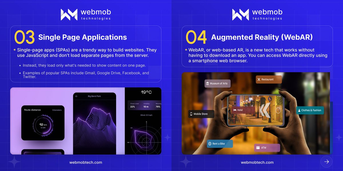 webmobtech's tweet image. Do you want to craft a robust web app? Keep these trends in mind!!
And if at all you are curious to know more, than do have a word with our expert #webappdevelopers. You can also go through our blog to make your web app development a success.