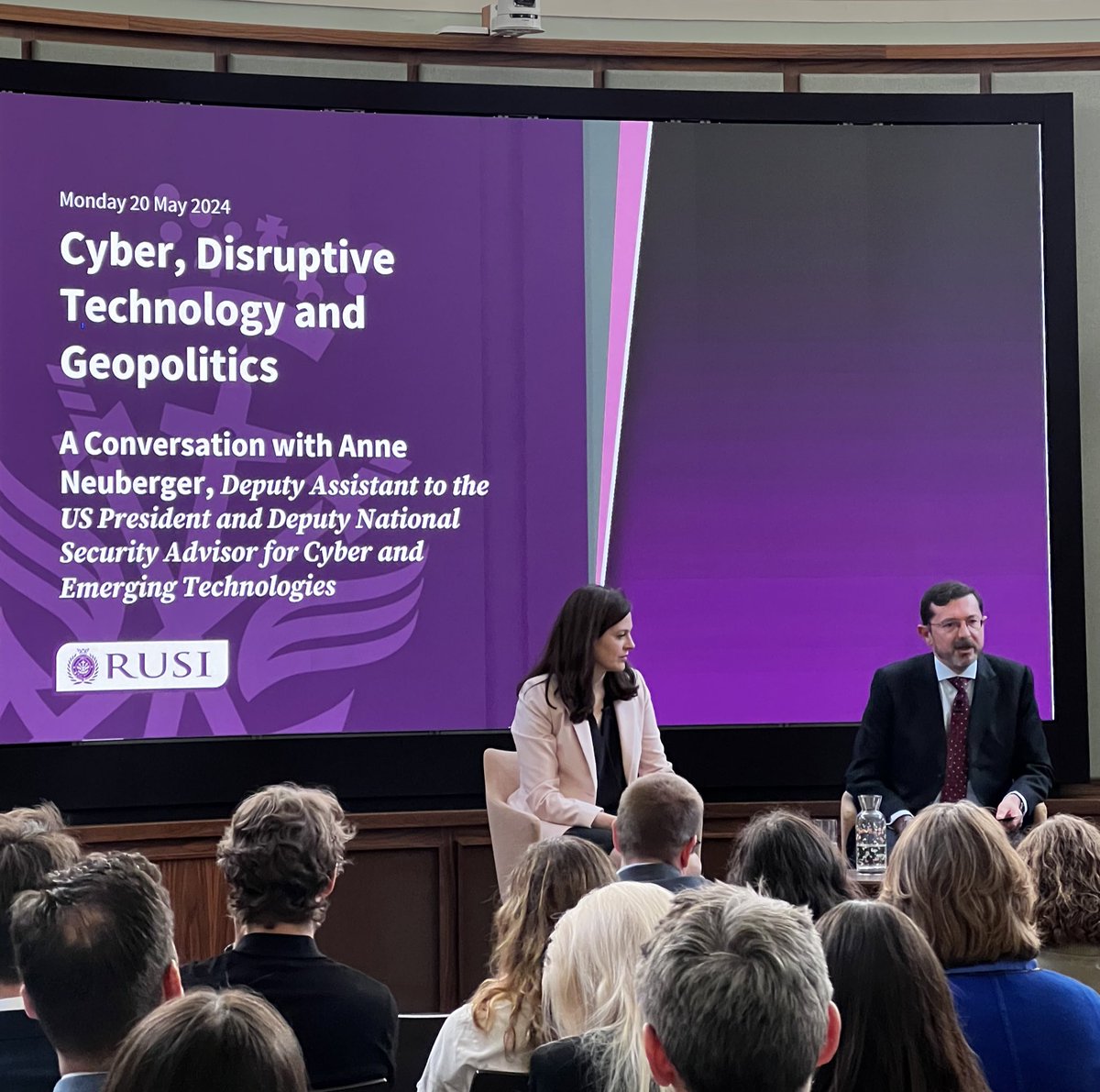 Anne Neuberger, Deputy Assistant to the US President and Deputy Nat Sec Advisor for Cyber and Emerging tech joins us at @RUSI_org today to reflect on the US approach/responses to cyber threats. Ransomware, prepositioning from China-based threat actors, intl cooperation and more.