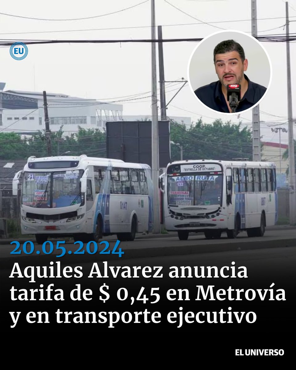 #AquilesAlvarez | El alcalde mencionó que el servicio popular mantendrá una tarifa de $ 0,30. ow.ly/oTZ350RN2lj