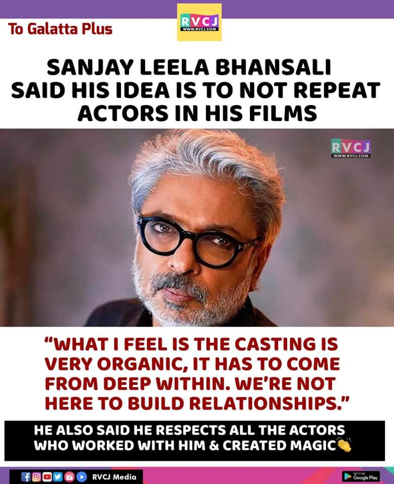 Sanjay Leela Bhansali explains why he doesn't 'repeat' actors in his films!

#sanjayleelabhansali