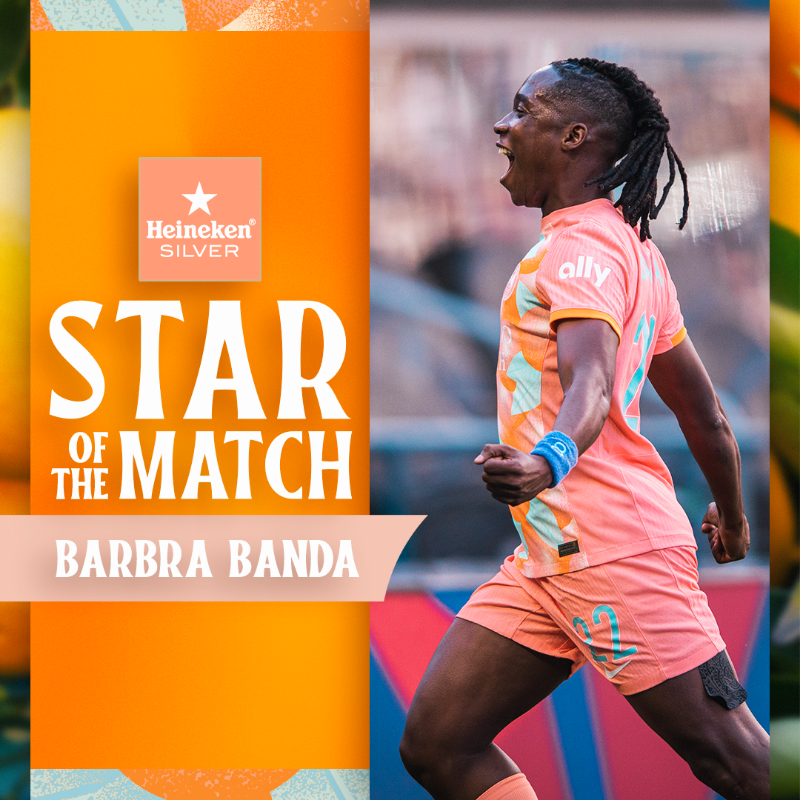 Her fifth and sixth goal of the season earns @BarbraBanda11 another @Heineken_US Star of the Match ⭐️