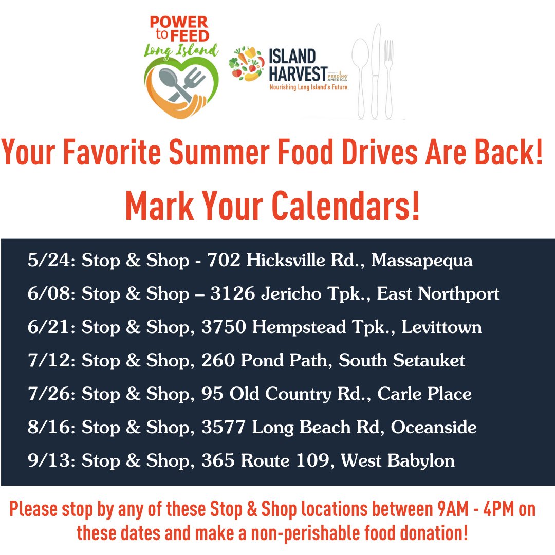 For the 4th year, <a href="/PSEGLI/">PSEG Long Island</a> is partnering with us as part of the Power to Feed campaign.

Our #LongIsland neighbors continue to face food insecurity—particularly during summer months when daily meals stop for children who depend on them. #IslandHarvest