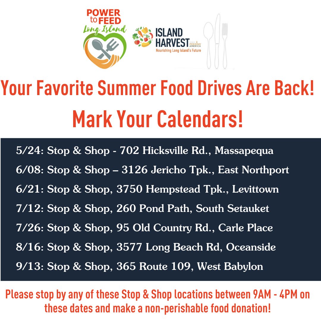 For the 4th year, @PSEGLI is partnering with us as part of the Power to Feed campaign. Our #LongIsland neighbors continue to face food insecurity—particularly during summer months when daily meals stop for children who depend on them. #IslandHarvest