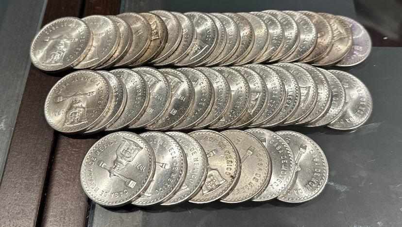 Got some coins from Mexico 🇲🇽 for today’s community post.  Keep on stacking. 🫵🏻. #silver #gold #investing #investingTips #stacking #silverstacker  #collector #goldbullion #coins #silverPrice #silvercoin #goldprice 👇🏻👇🏻👇🏻