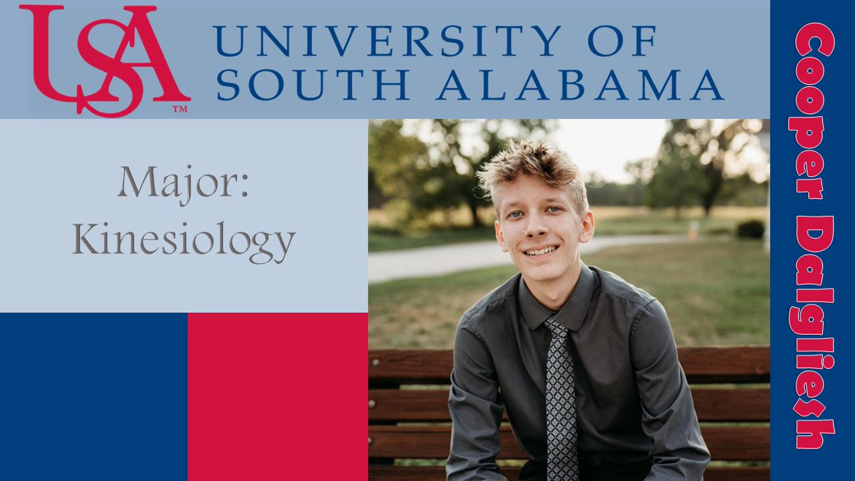 DVCounseling's tweet photo. Let's kick off the week with Cooper Dalgliesh! His favorite class was Personal Finance with Ms. Sponder. He is heading to the University of South Alabama to major in Kinesiology. Congratulations, Cooper! https://t.co/8a79kDn0xl