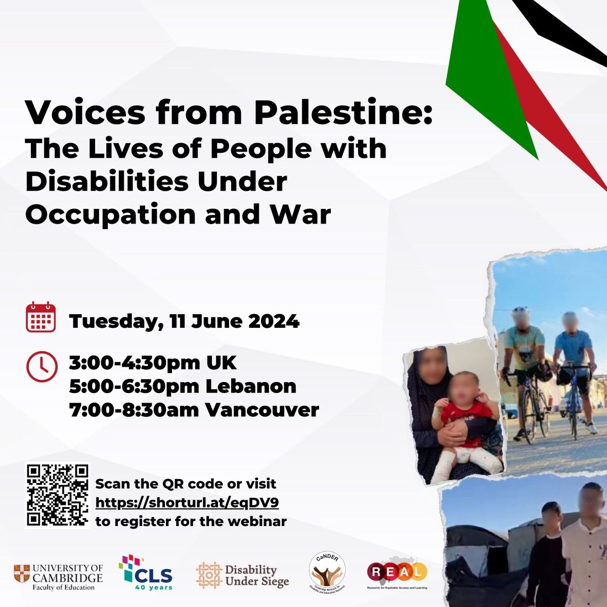 We are co-hosting an event with @LebaneseStudies @REAL_Centre & @CaNDER_Research centring the lived experience of people with disabilities in #Palestine of living under occupation and war. Join us on 11th September at 3pm UK time - register here: shorturl.at/eqDV9