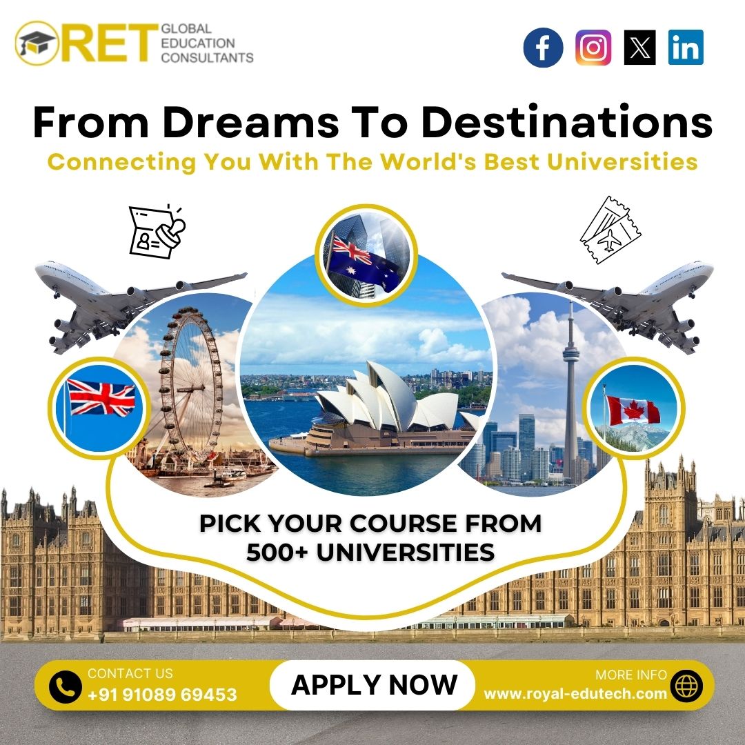 🎓🌍 From Dreams To Destinations: Your Pathway to Success! Join countless others who have turned their dreams into reality with our unparalleled guidance and support. #RETConsultants #RET #StudyAbroad #DreamDestination #GlobalEducation #KnowledgeIsPower #ExploreAndLearn