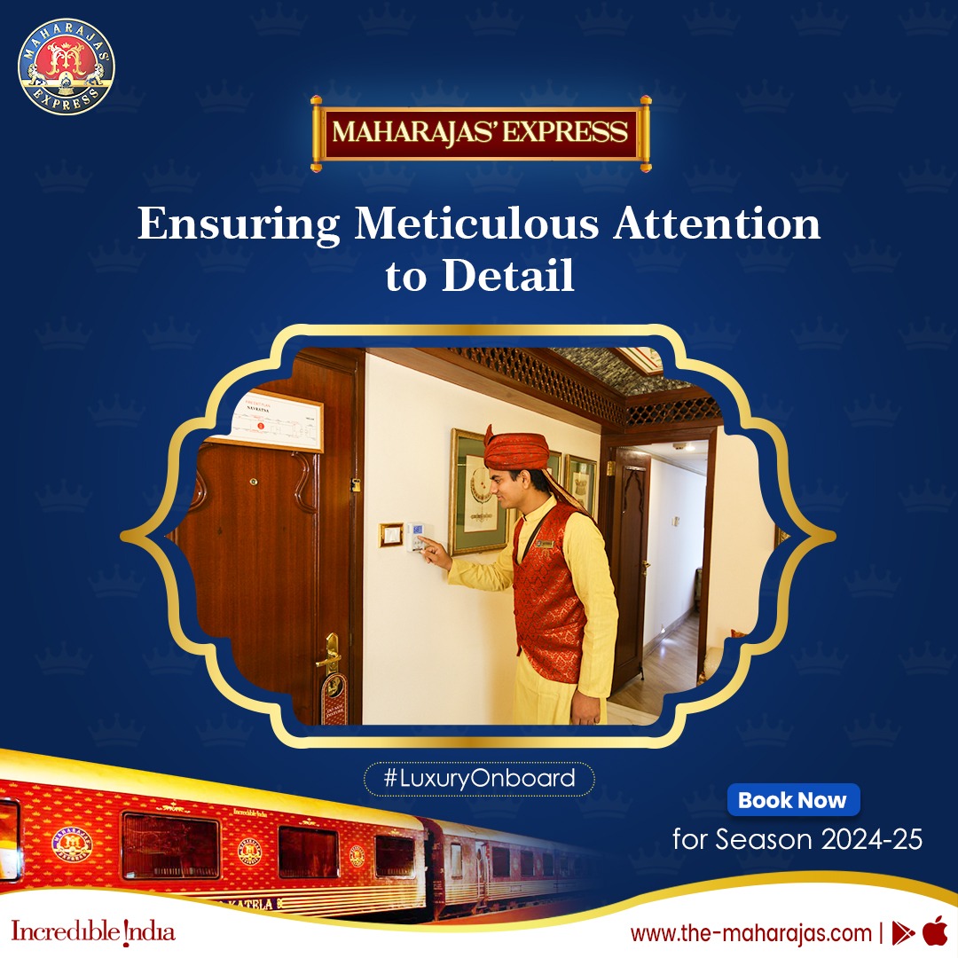 Our team of dedicated valets is prepared to provide the most personalised experience during your stay.

Click on the-maharajas.com/to experience #LuxuryOnboard Maharajas' Express.

#TravelIndia #IncredibleIndia #LuxuryTravel #RoyalExperience #LuxurySuite #TravelInStyle