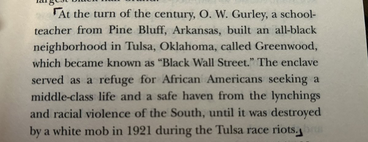 Grab you a copy of @ShoWills book, Black Fortunes. To all my fellow Arkansans who didn’t know, Tulsa’s Black Wall Street was founded by a school teacher from Pine Bluff, Arkansas… O.W. Gurley. 

#Arkansas #BlackWallStreet